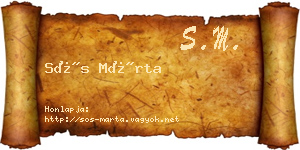 Sós Márta névjegykártya